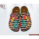 Renkli Yaprak Desenli Sabo Terlik